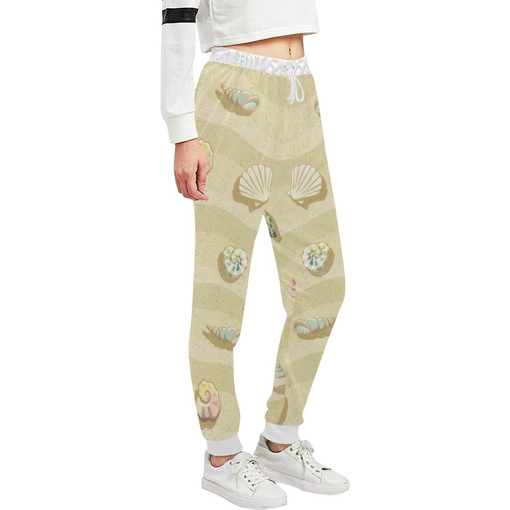Beach with Seashell Theme Unisex Casual Sweatpants (Model L11)-JTAMIGO.COM