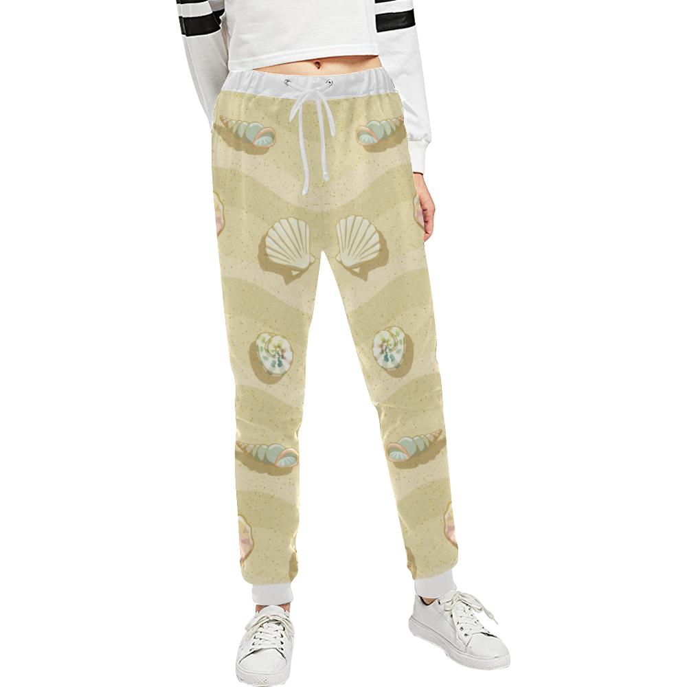 Beach with Seashell Theme Unisex Casual Sweatpants (Model L11)-JTAMIGO.COM