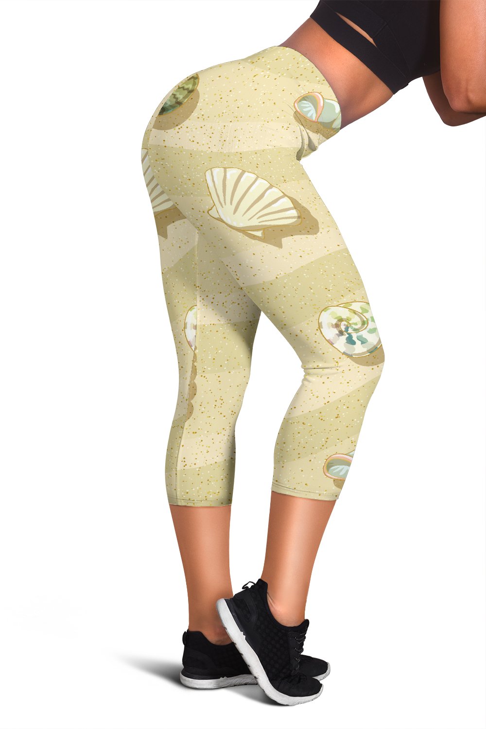 Beach with Seashell Theme Women Capris