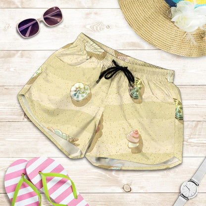 Beach with Seashell Theme Women Shorts-JTAMIGO.COM