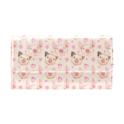 Pig Print Design LKS406 Women's Trifold Wallet