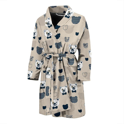 Bear Pattern Print Design 05 Men Bathrobe-JORJUNE.COM
