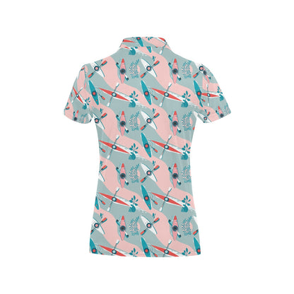 Kayak Pattern Print Design 05 Women's Polo Shirt