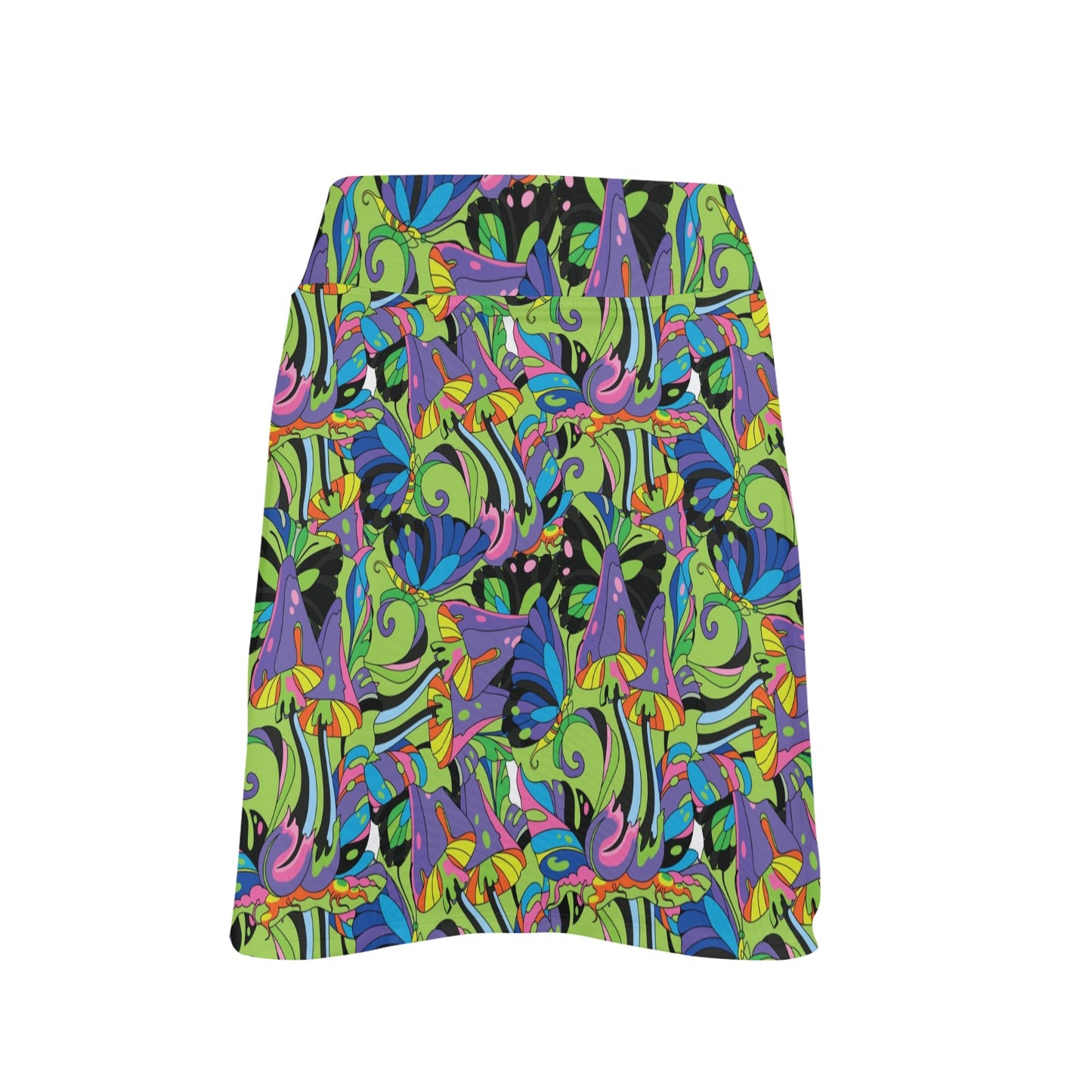 Psychedelic Trippy Mushroom Themed 17" Golf & Pickleball Skort with Pockets