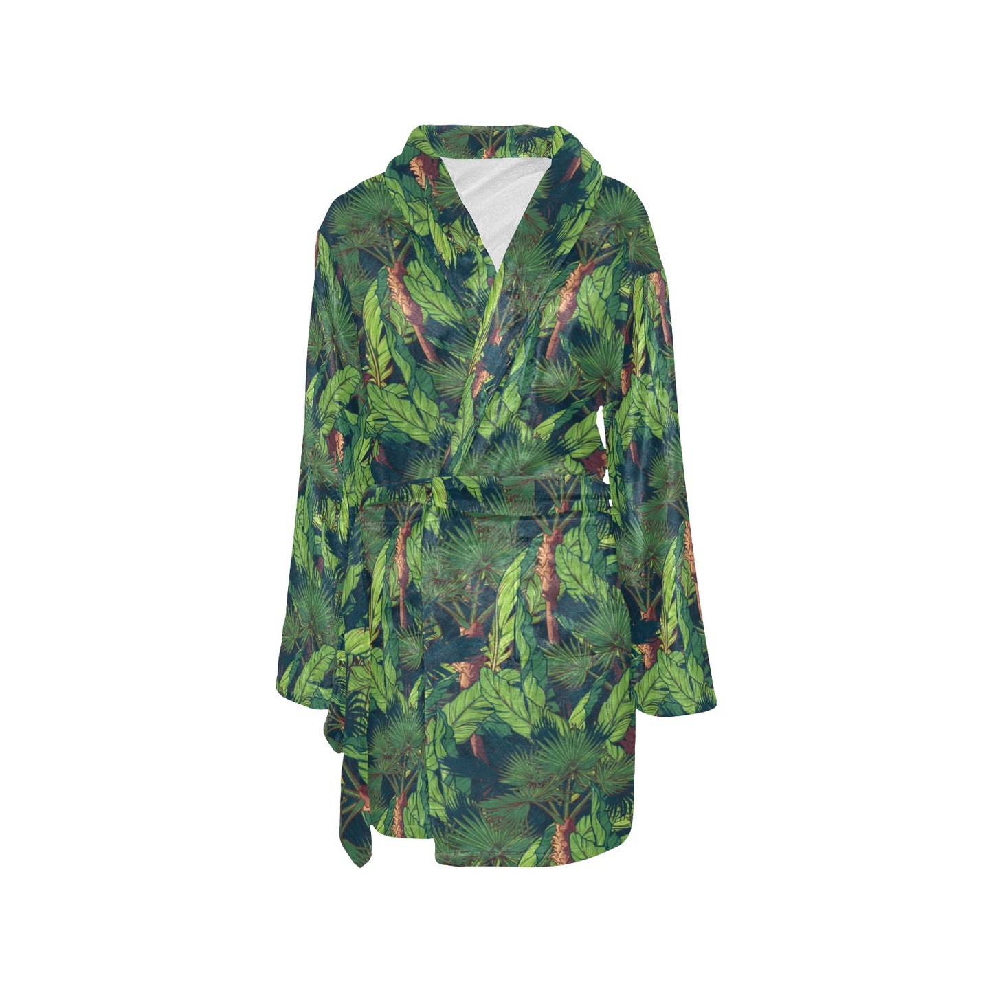 Rainforest Pattern Print Design A01 Women's Fleece Robe