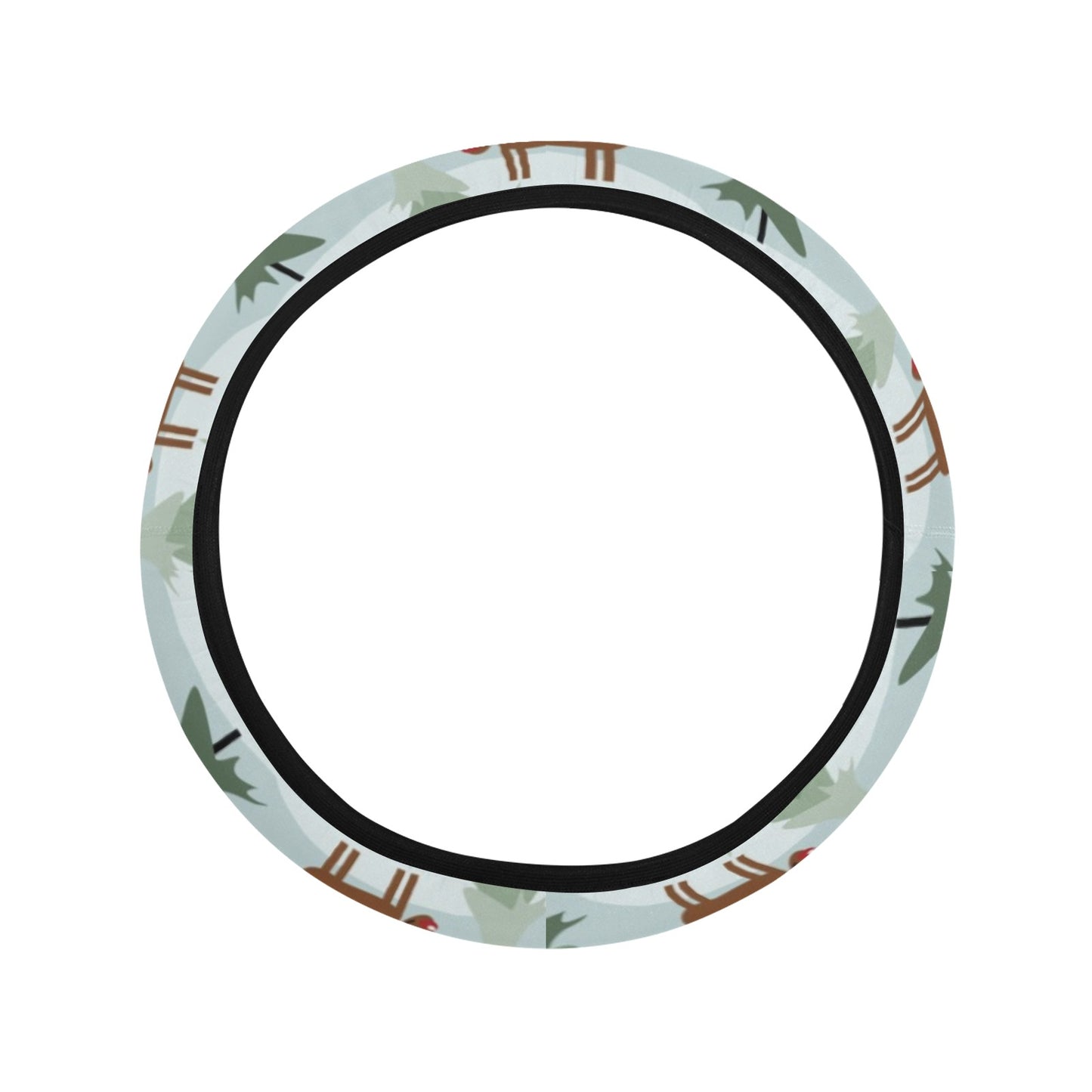 Moose Print Design LKS402 Steering Wheel Cover with Elastic Edge