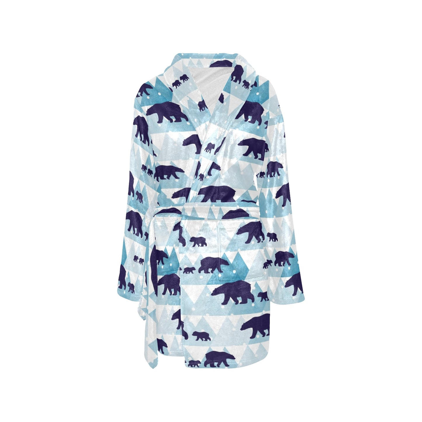 Bear Pattern Print Design BE01 Women's Fleece Robe
