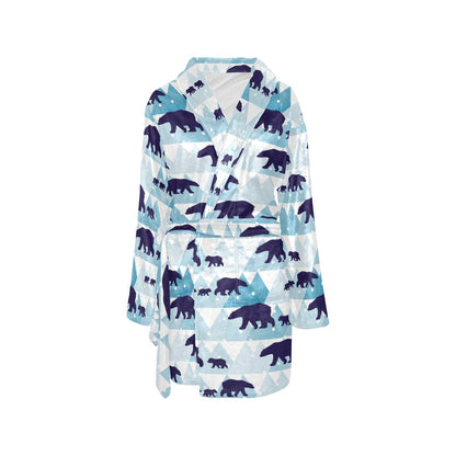 Bear Pattern Print Design BE01 Women's Fleece Robe