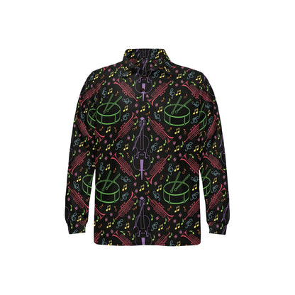 Cello Neon Pattern Print Design 02 Long Sleeve Polo Shirt For Men's