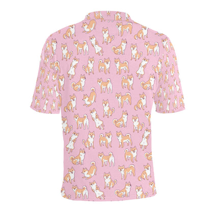 Shiba Inu Print Design LKS303 Men Polo Shirt
