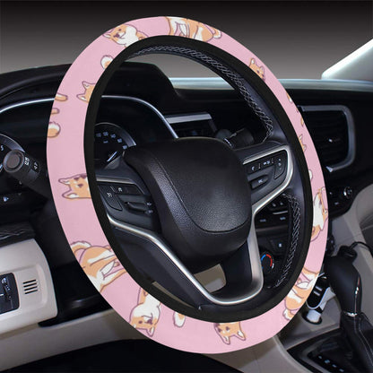 Shiba Inu Print Design LKS303 Steering Wheel Cover with Elastic Edge