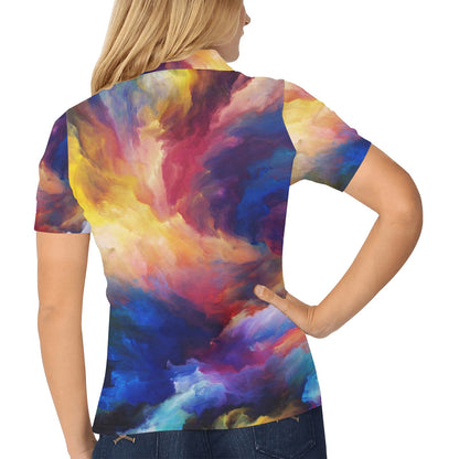 Vortex Twist Swirl Water Color Design Women's Polo Shirt