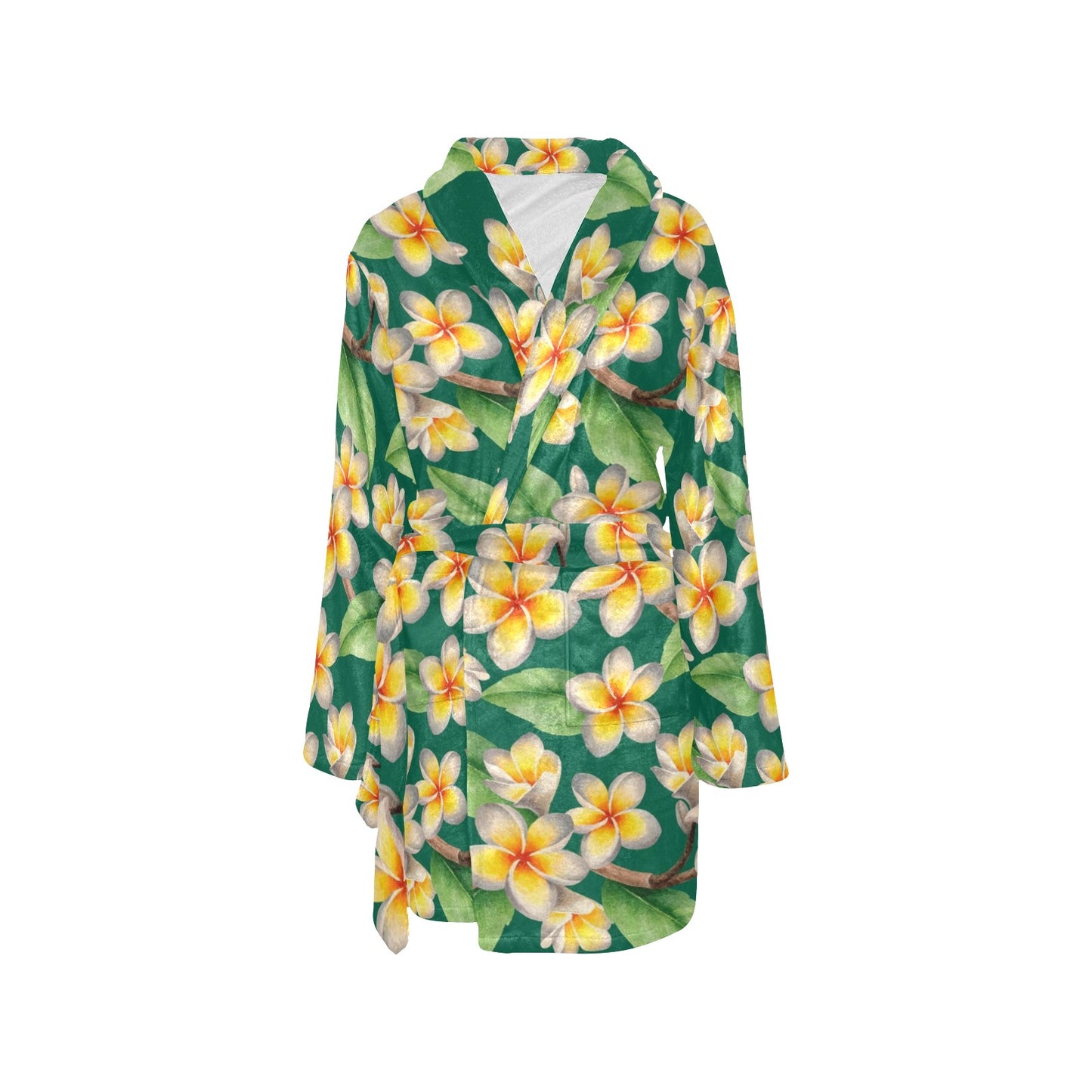 Plumeria Pattern Print Design PM07 Women's Fleece Robe