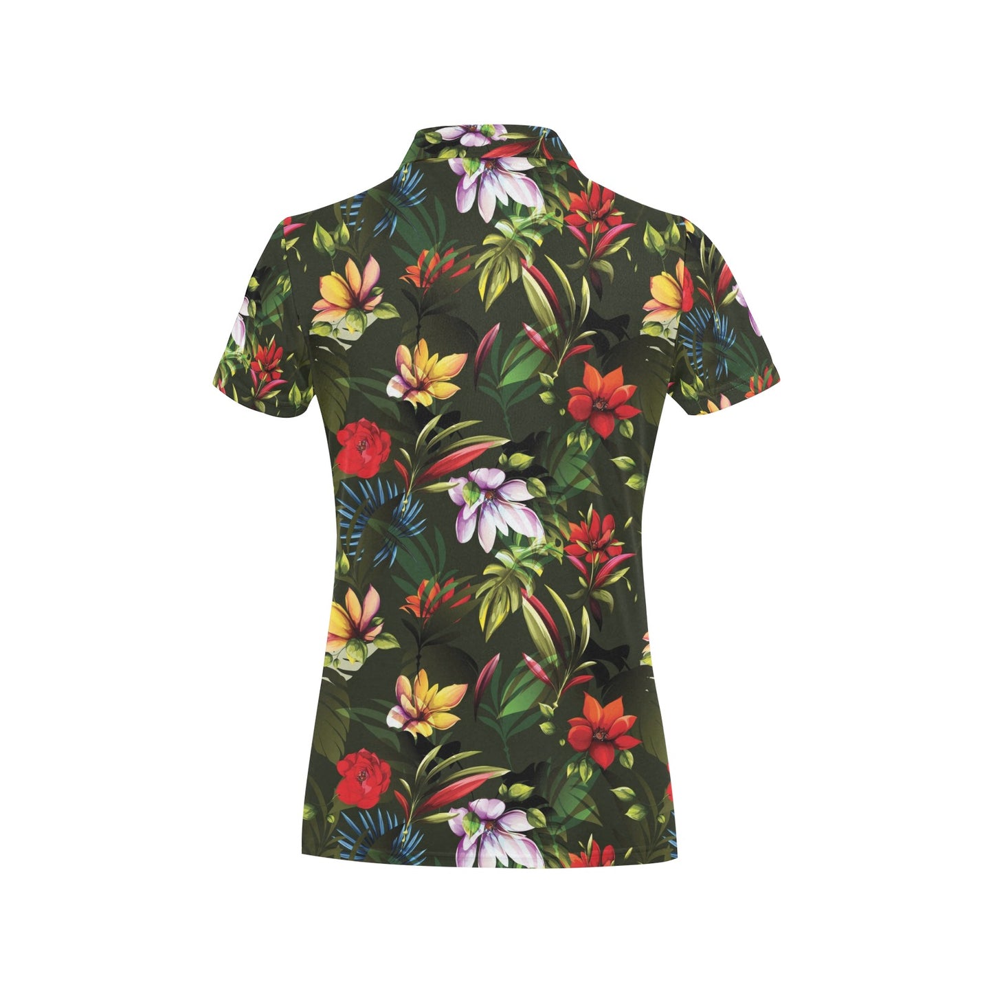 Magnolia Pattern Print Design 02 Women's Polo Shirt