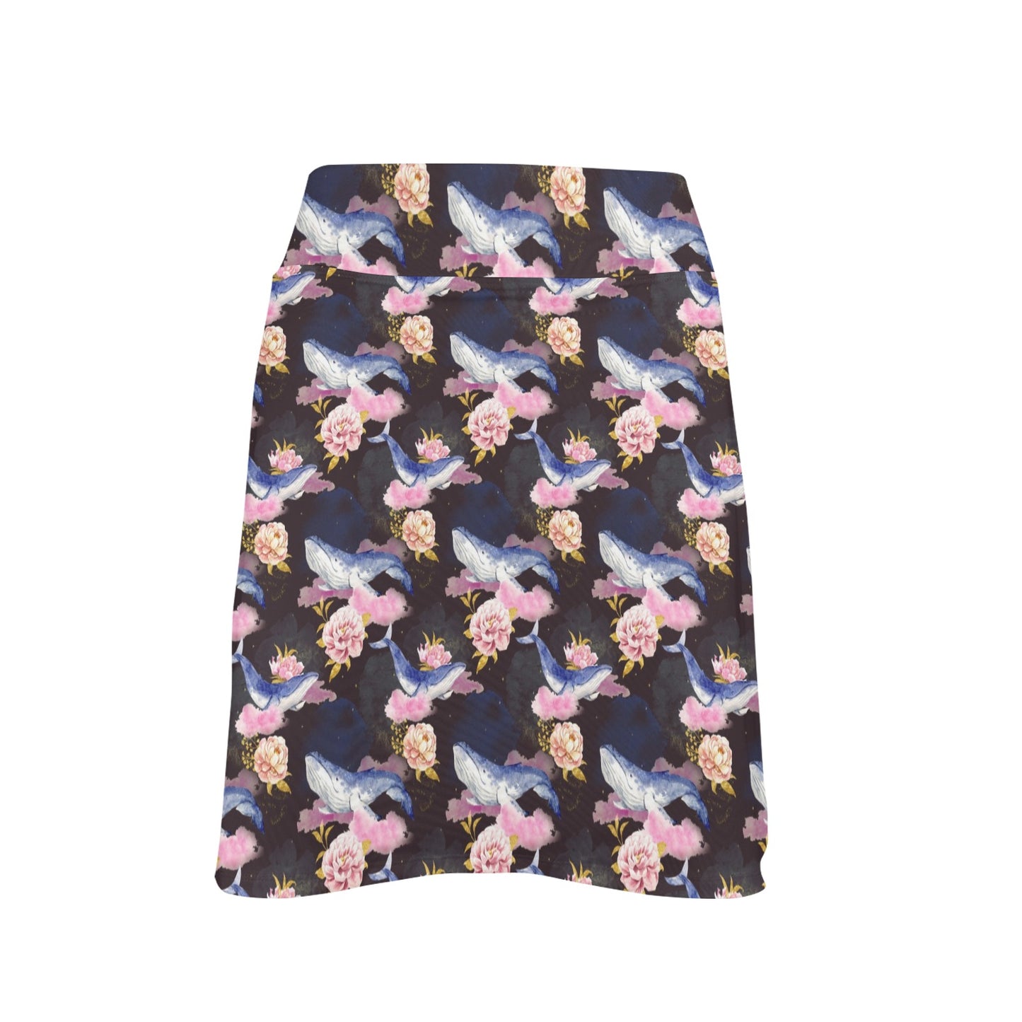 Blue Whale Print Design LKS401 17" Golf & Pickleball Skort with Pockets