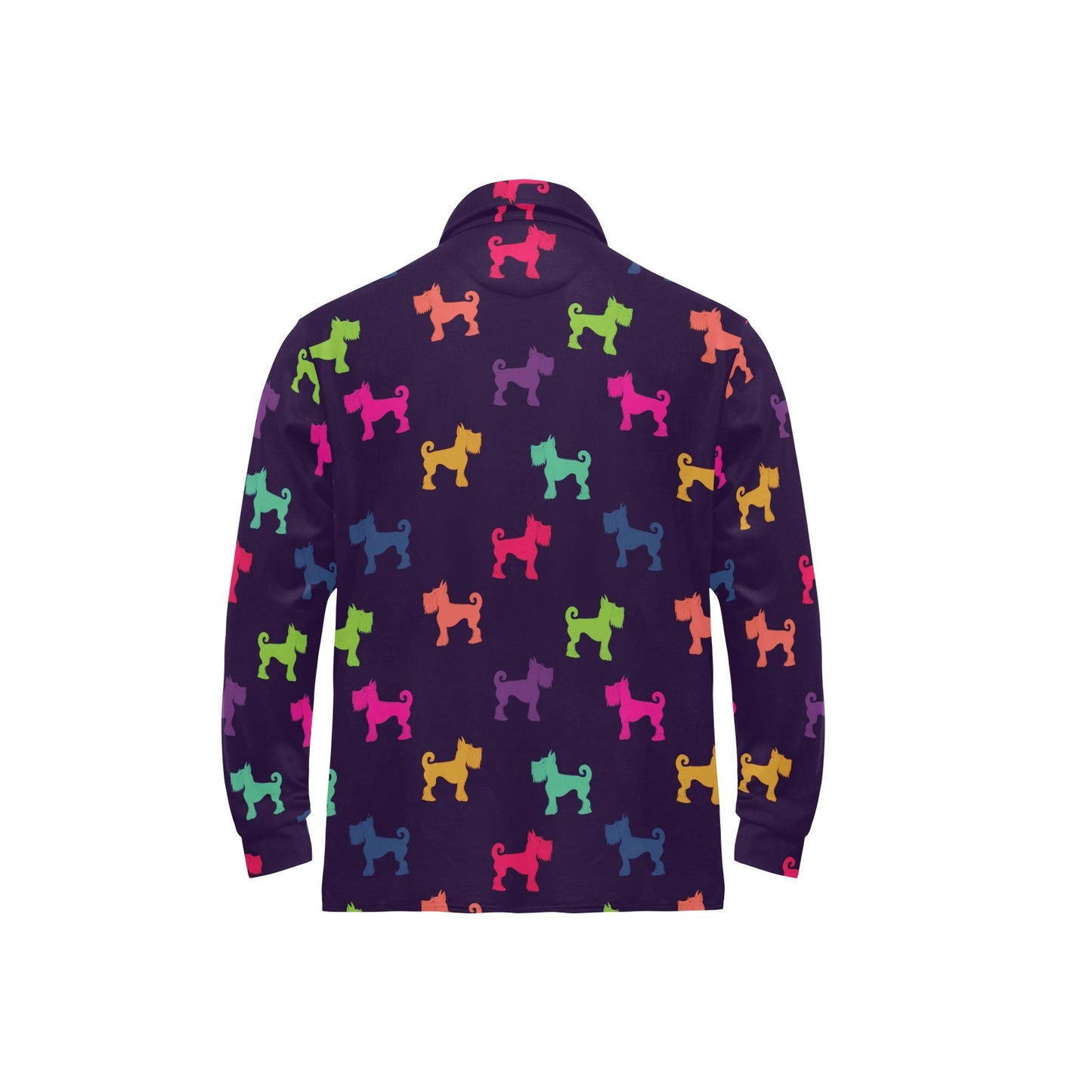 Schnauzers Pattern Print Design A05 Long Sleeve Polo Shirt For Men's