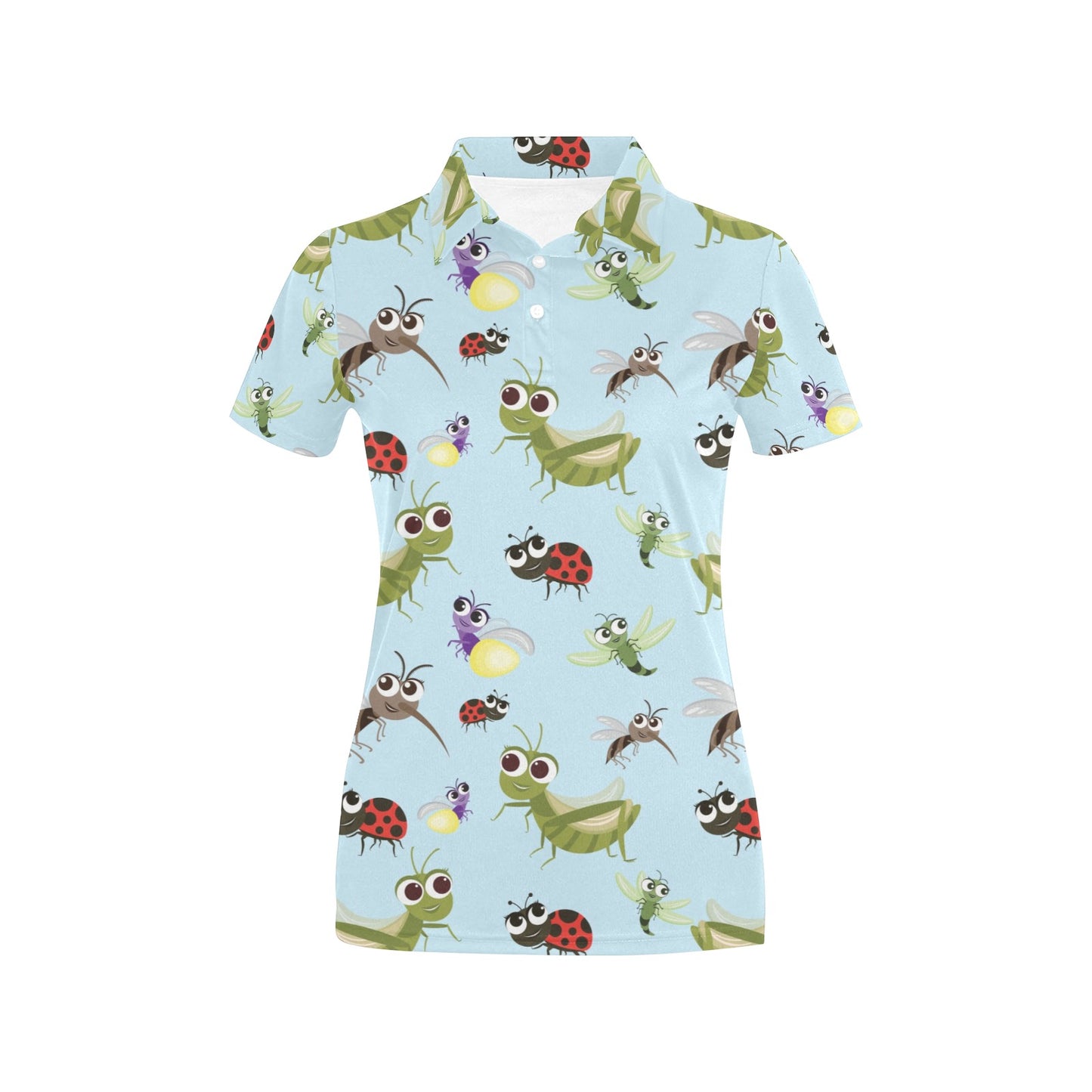 Ladybug Pattern Print Design 01 Women's Polo Shirt
