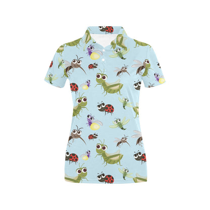 Ladybug Pattern Print Design 01 Women's Polo Shirt