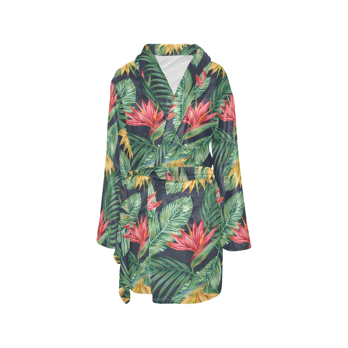Bird Of Paradise Pattern Print Design BOP09 Women's Fleece Robe