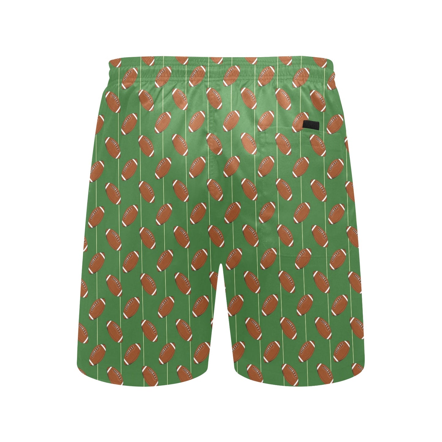 American Football on Field Themed Men's Swim Trunks Beach Shorts