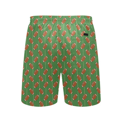 American Football on Field Themed Men's Swim Trunks Beach Shorts