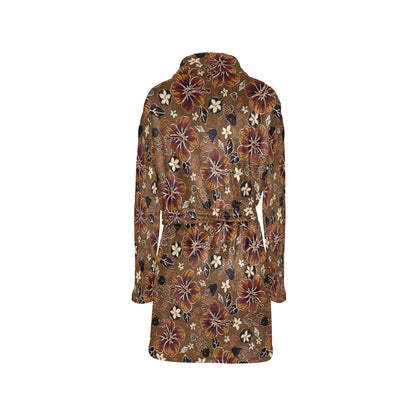 Hawaiian Themed Pattern Print Design H01 Women's Fleece Robe