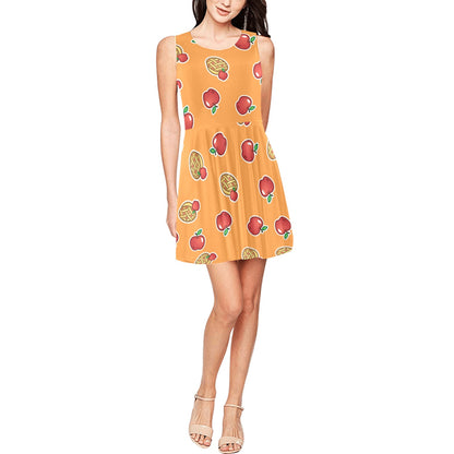 Apple Pie Pattern Print Design 02 Sleeveless Dress