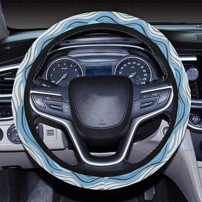 Wave Print Design LKS301 Steering Wheel Cover with Elastic Edge