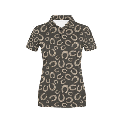 Horseshoe Print Design LKS303 Women's Polo Shirt