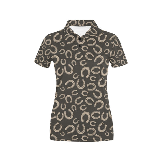 Horseshoe Print Design LKS303 Women's Polo Shirt