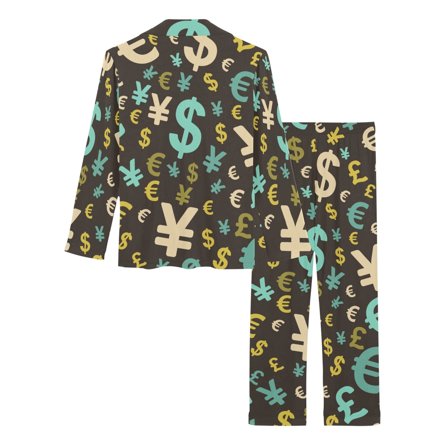 Money Pattern Print Design 01 Women's Long Pajama Set