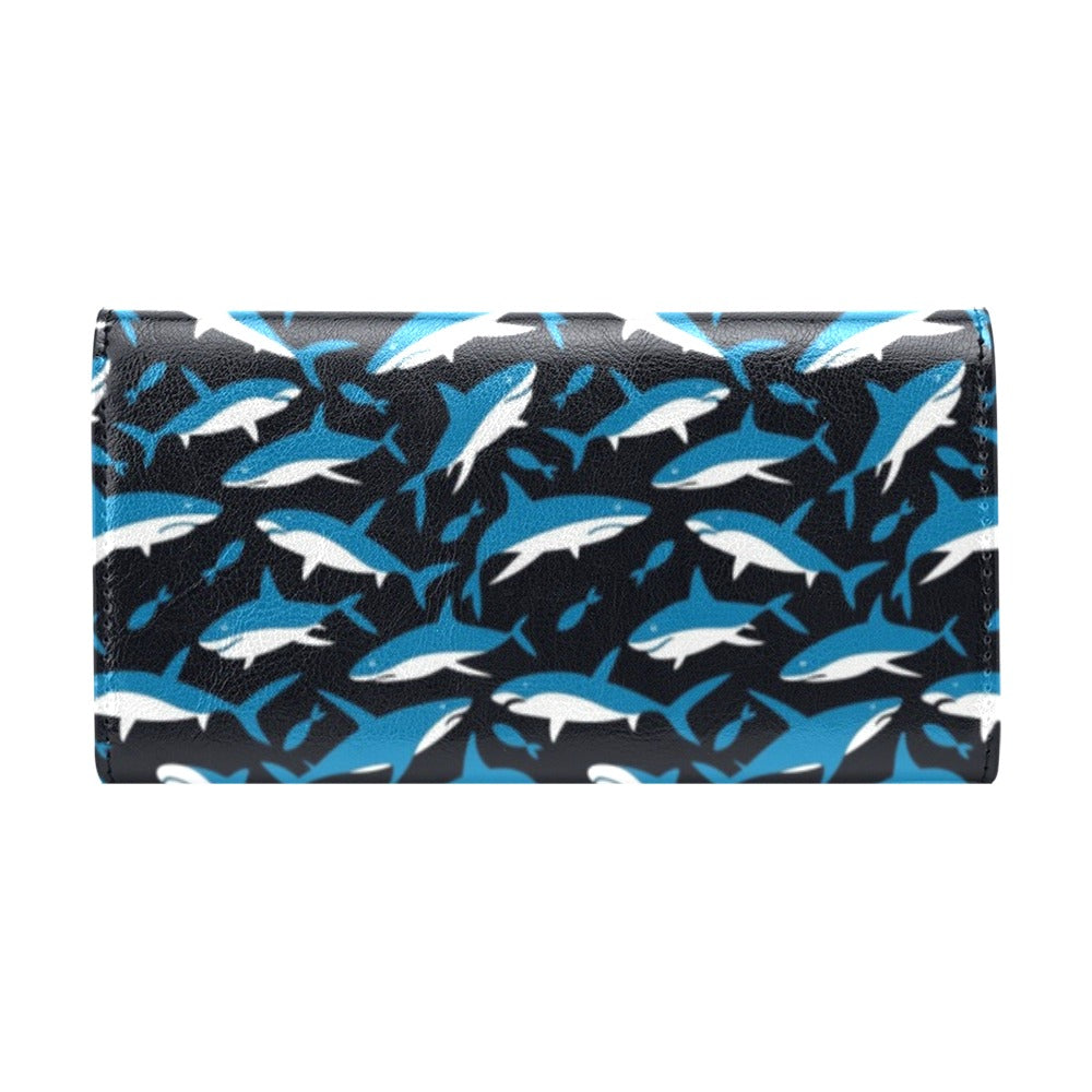 Shark Print Design LKS303 Women's Trifold Wallet