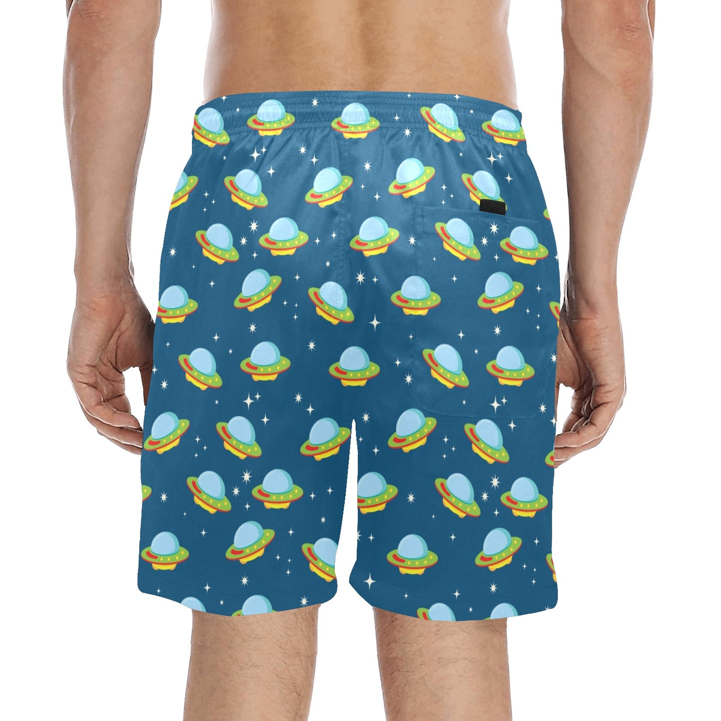 UFO Print Design LKS305 Men's Swim Trunks Beach Shorts