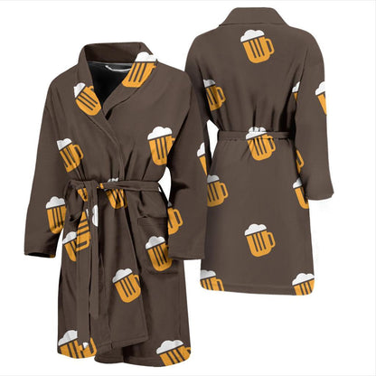 Beer Pattern Print Design 01 Men Bathrobe-JORJUNE.COM