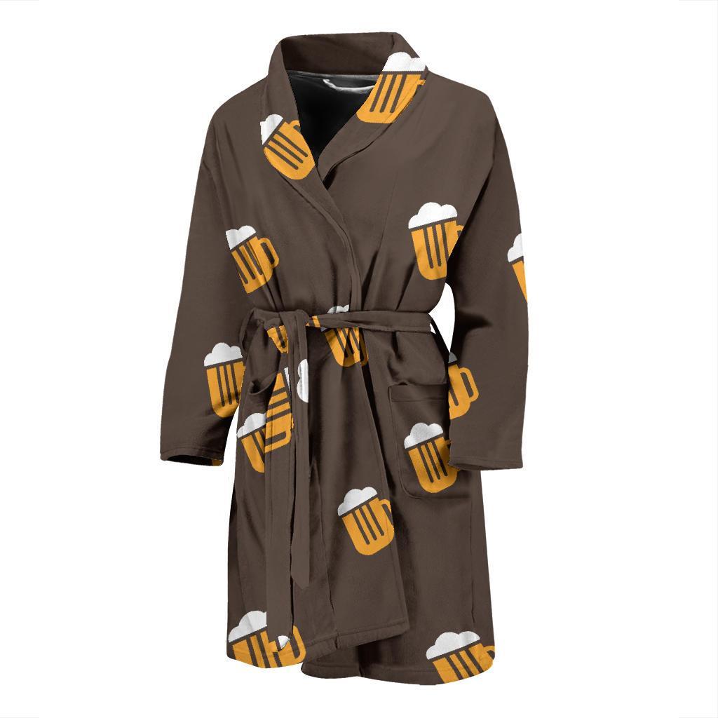 Beer Pattern Print Design 01 Men Bathrobe-JORJUNE.COM