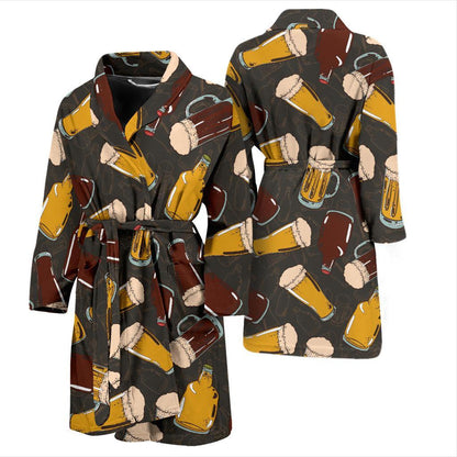 Beer Pattern Print Design 03 Men Bathrobe-JORJUNE.COM