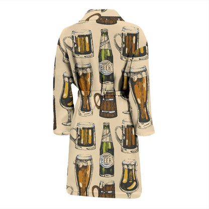 Beer Pattern Print Design 04 Men Bathrobe-JORJUNE.COM
