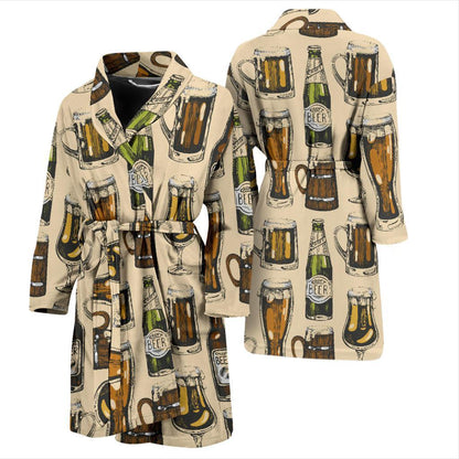 Beer Pattern Print Design 04 Men Bathrobe-JORJUNE.COM