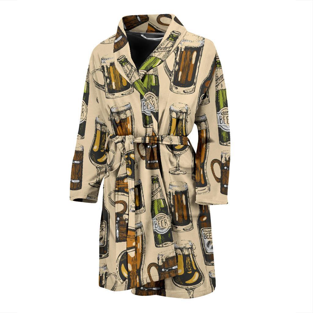 Beer Pattern Print Design 04 Men Bathrobe-JORJUNE.COM