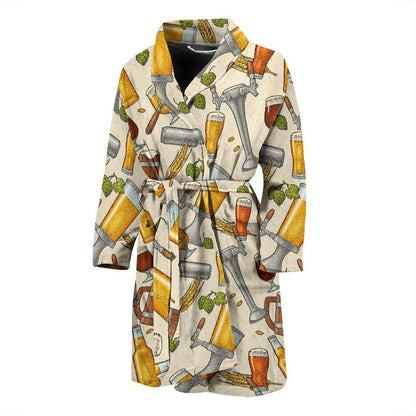 Beer Pattern Print Design 05 Men Bathrobe-JORJUNE.COM