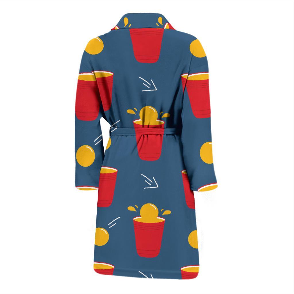 Beer Pong Pattern Print Design 02 Men Bathrobe-JORJUNE.COM