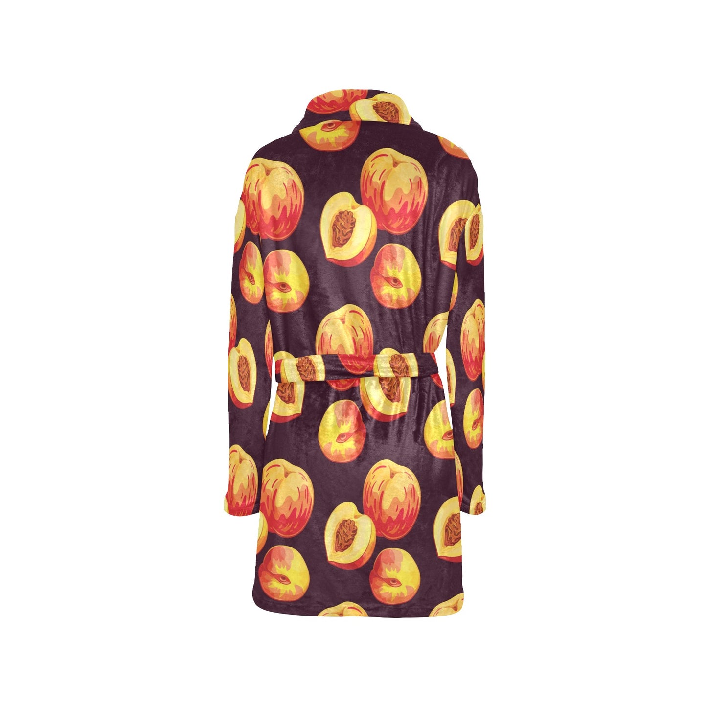 Peach Pattern Print Design A04 Women's Fleece Robe