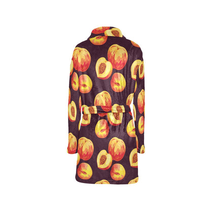 Peach Pattern Print Design A04 Women's Fleece Robe