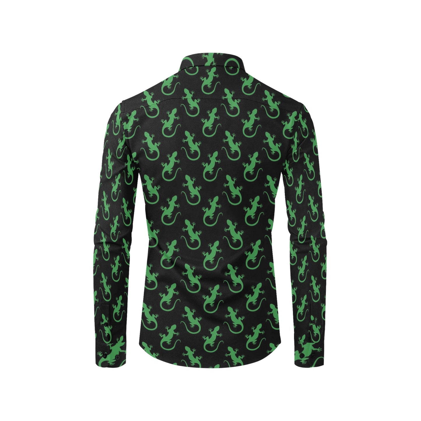 lizard Print Design LKS401 Men's Long Sleeve Dress Shirt