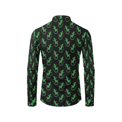 lizard Print Design LKS401 Men's Long Sleeve Dress Shirt