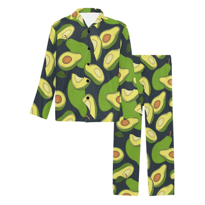 Avocado Pattern Print Design AC013 Men's Long Pajama Set