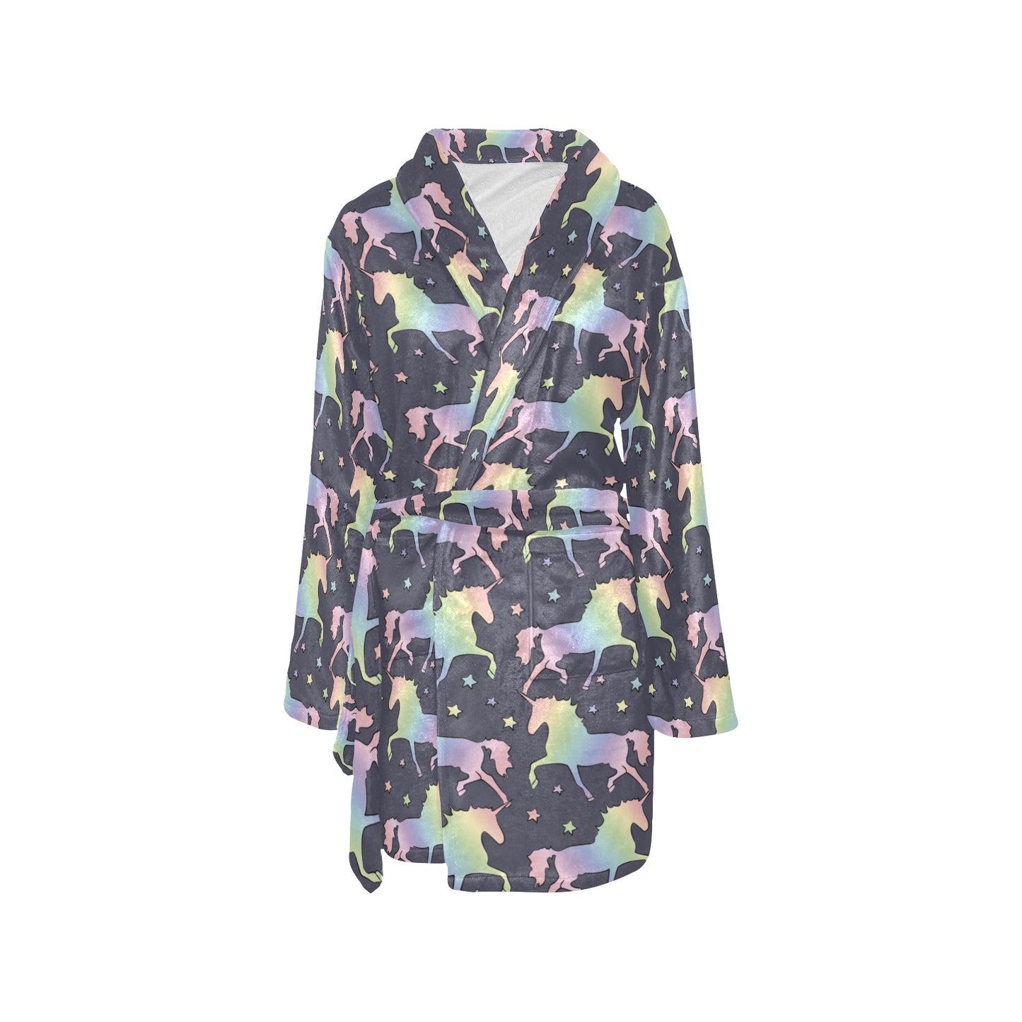 Rainbow Pattern Print Design A05 Women's Fleece Robe