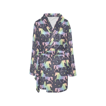 Rainbow Pattern Print Design A05 Women's Fleece Robe