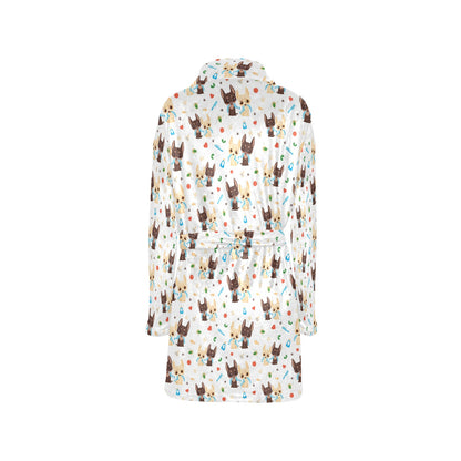 Chihuahua Pattern Print Design 06 Women's Fleece Robe