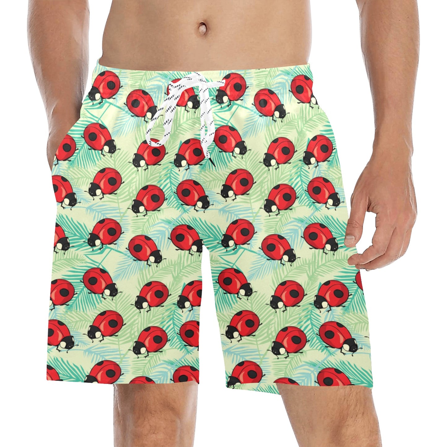 Ladybug Cute Print Pattern Men's Swim Trunks Beach Shorts